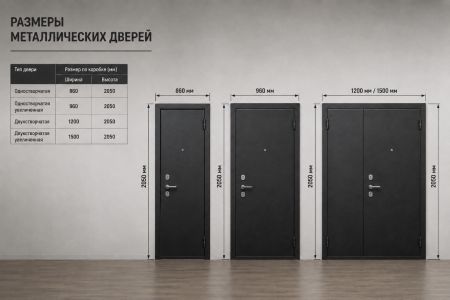 Размеры металлических дверей